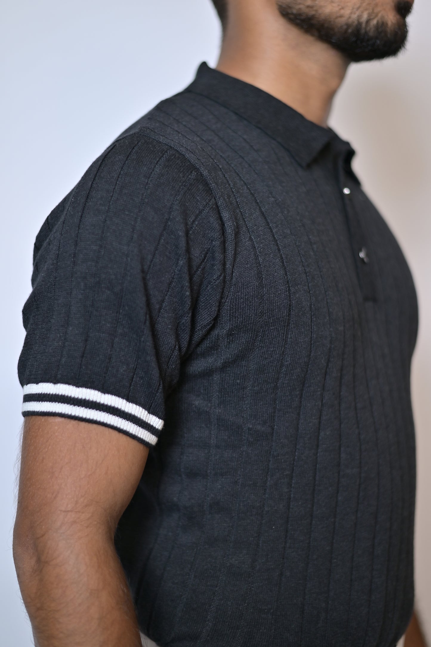 Classic charcoal black old money polo